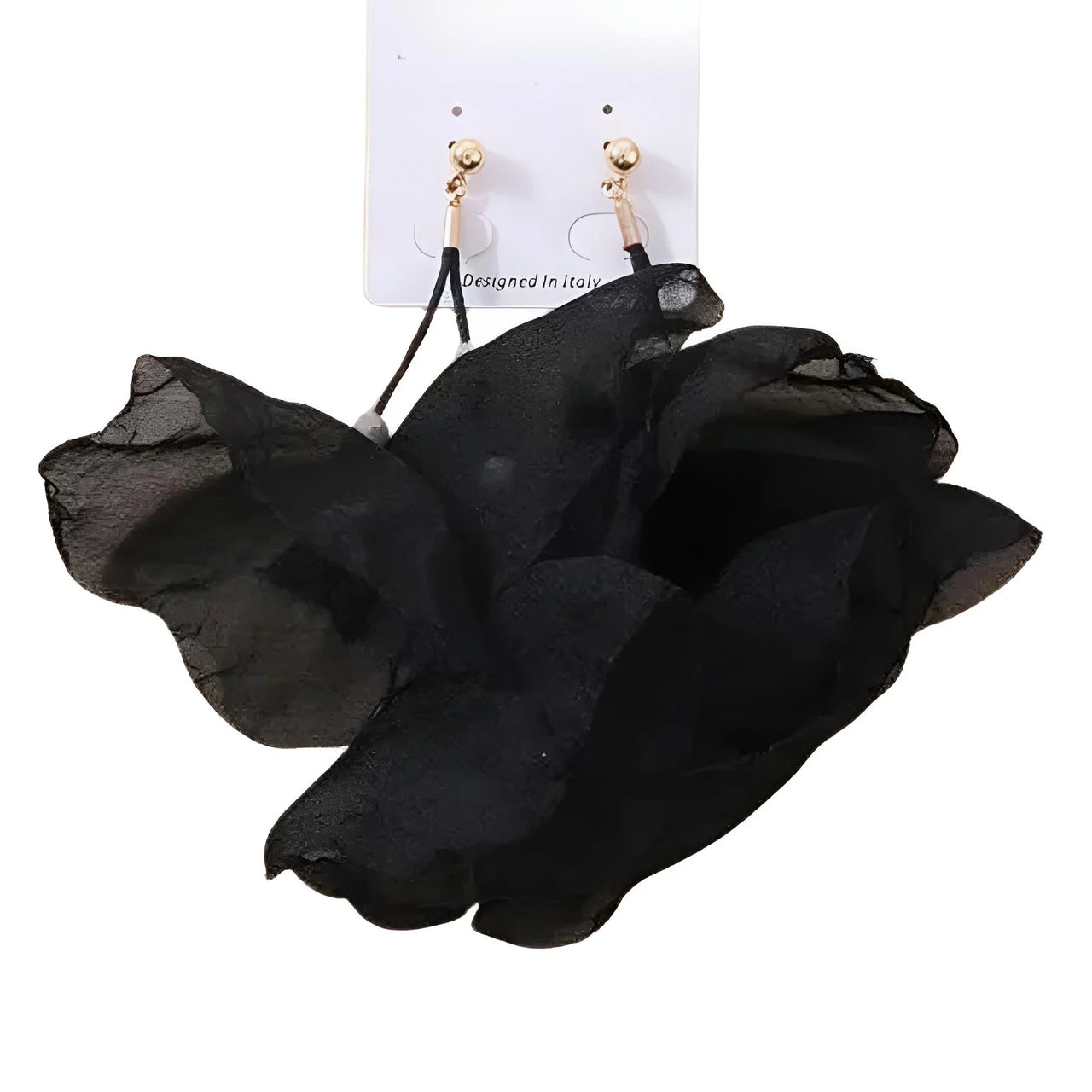 Boho-Chic Tulle Cloth Women's Flower Earrings - "Must Have*