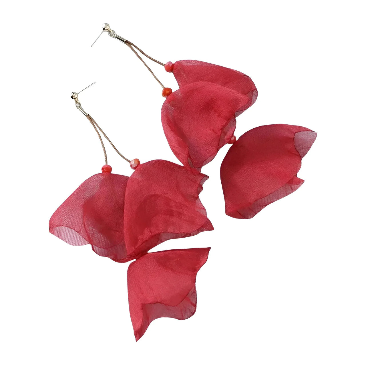 Boho-Chic Tulle Cloth Women's Flower Earrings - "Must Have*