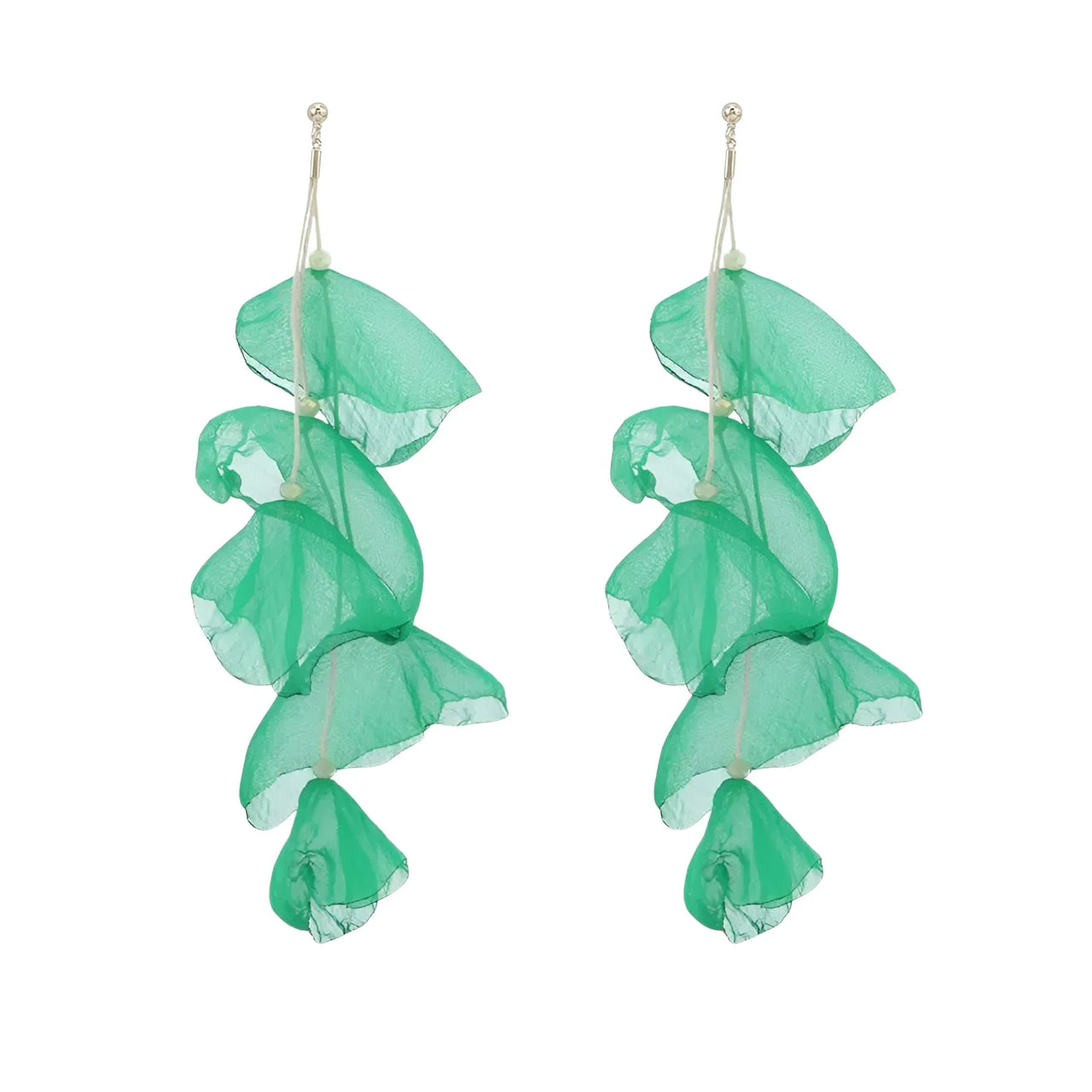 Boho-Chic Tulle Cloth Women's Flower Earrings - "Must Have*