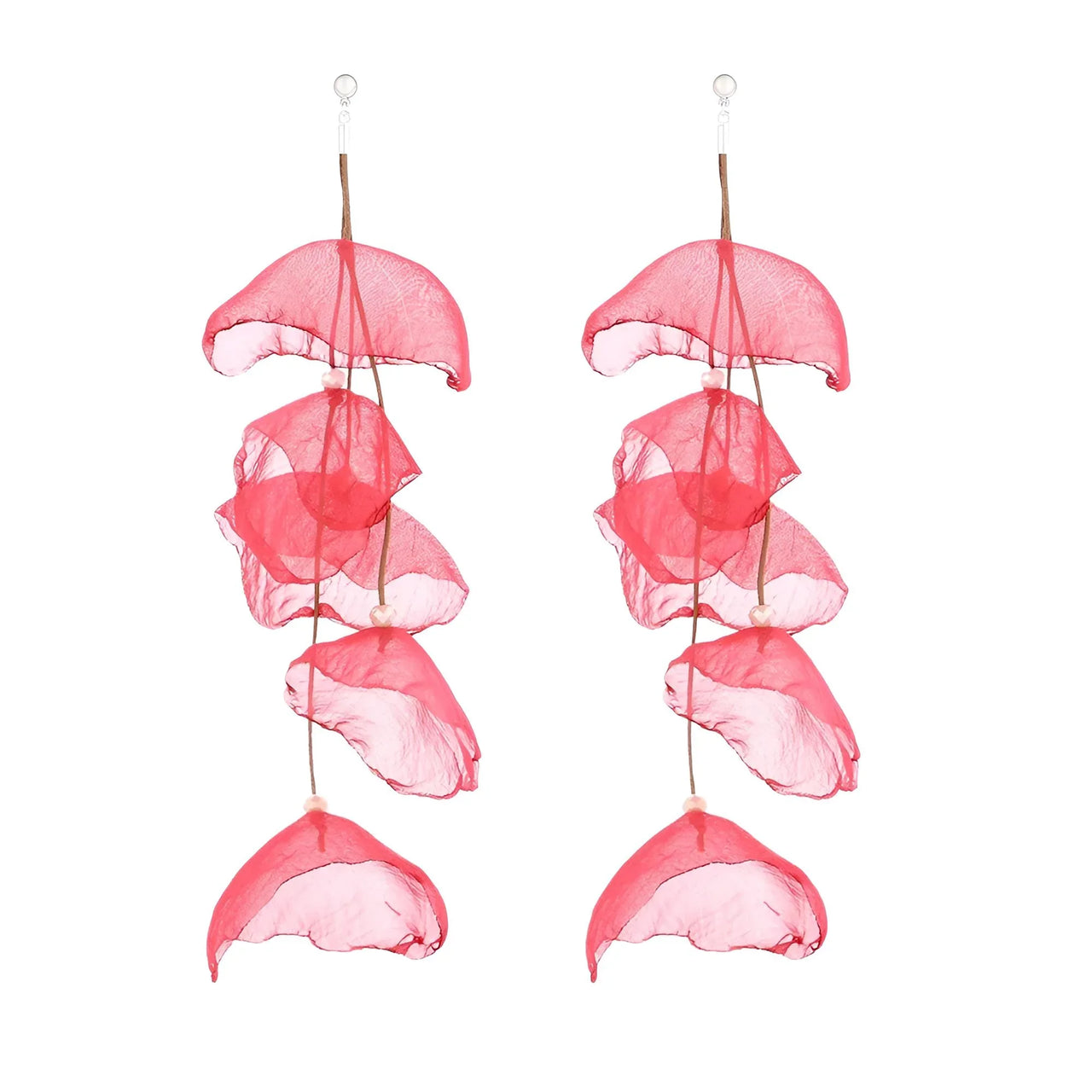 Boho-Chic Tulle Cloth Women's Flower Earrings - "Must Have*