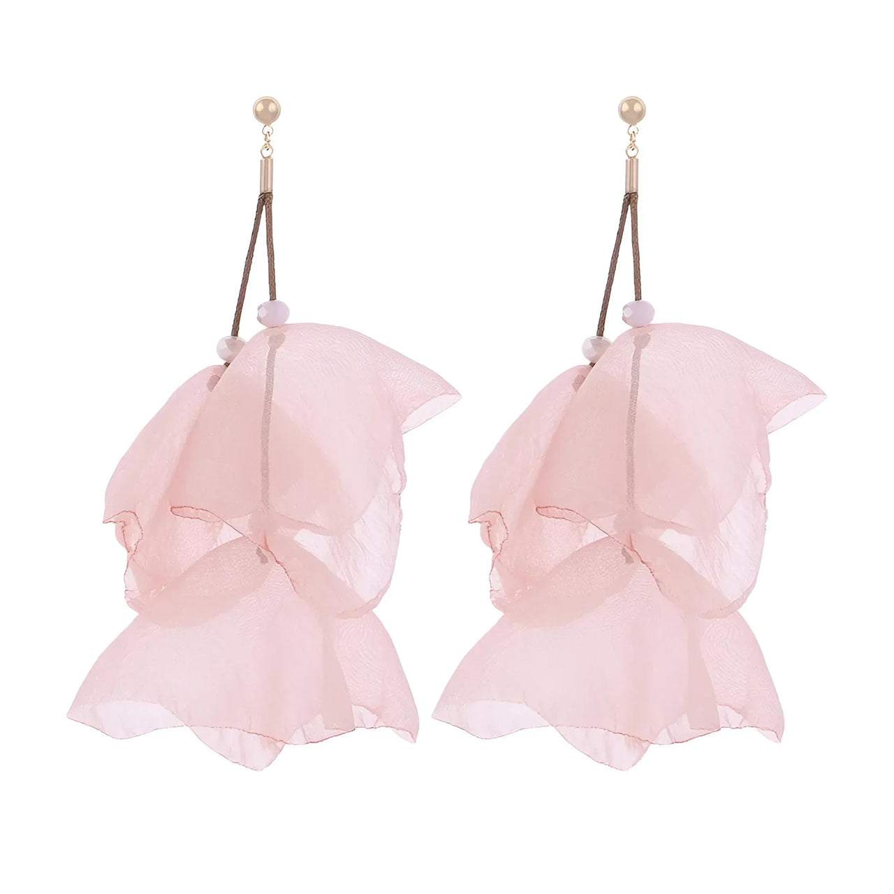 Boho-Chic Tulle Cloth Women's Flower Earrings - "Must Have*