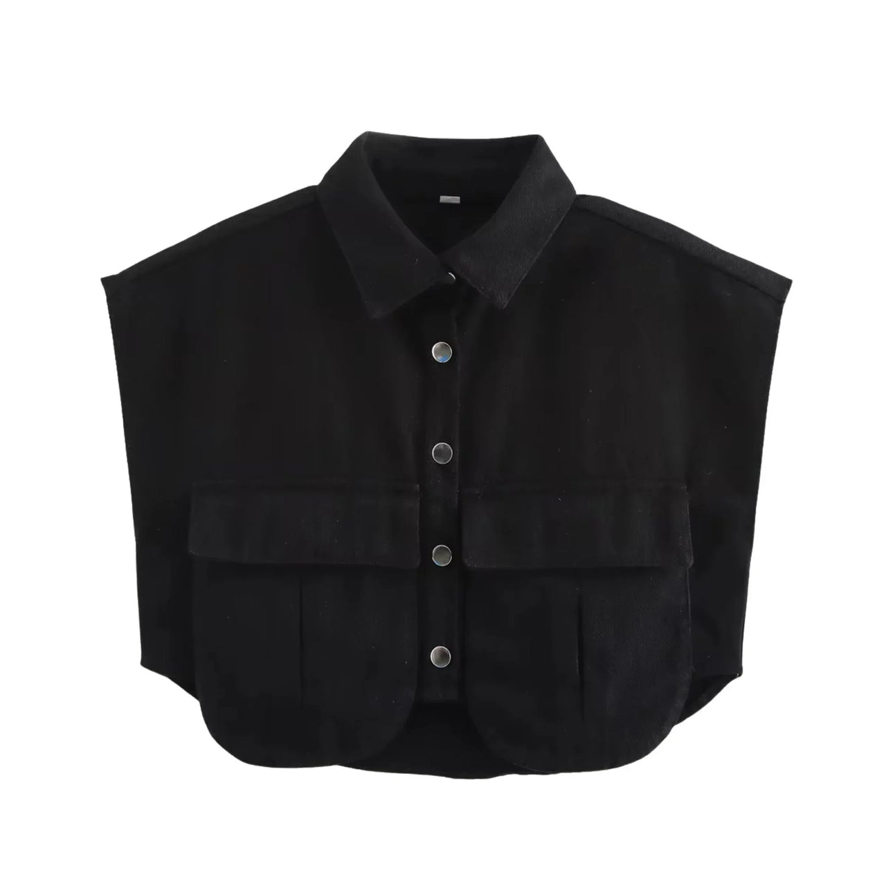 Black shirt without sleeves on a white background