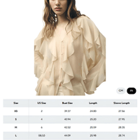 Thumbnail for Women's V-Neck Ruffle Blouse Fashion Single Breasted Tiered Translucent Causal Tops Beach Style Solid Shirts, Drestiny, Casual Shirts, Dress Shirts, Long Sleeves, United States, USA, Canada, Australia, New Zealand, United Kingdom, UK, XS, S, M, L, 2, 4, 6, 8, 10, Beige, Wine Red, Red, Black, White, Dusty Blue, Pink, Yellow, Green, Brown,  v-neck ruffle top, women's v-neck blouses, frill neck top, ladies v neck shirt, elegant ruffle blouse, shopdrestiny.com
