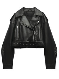 Thumbnail for Black leather jacket on a white background