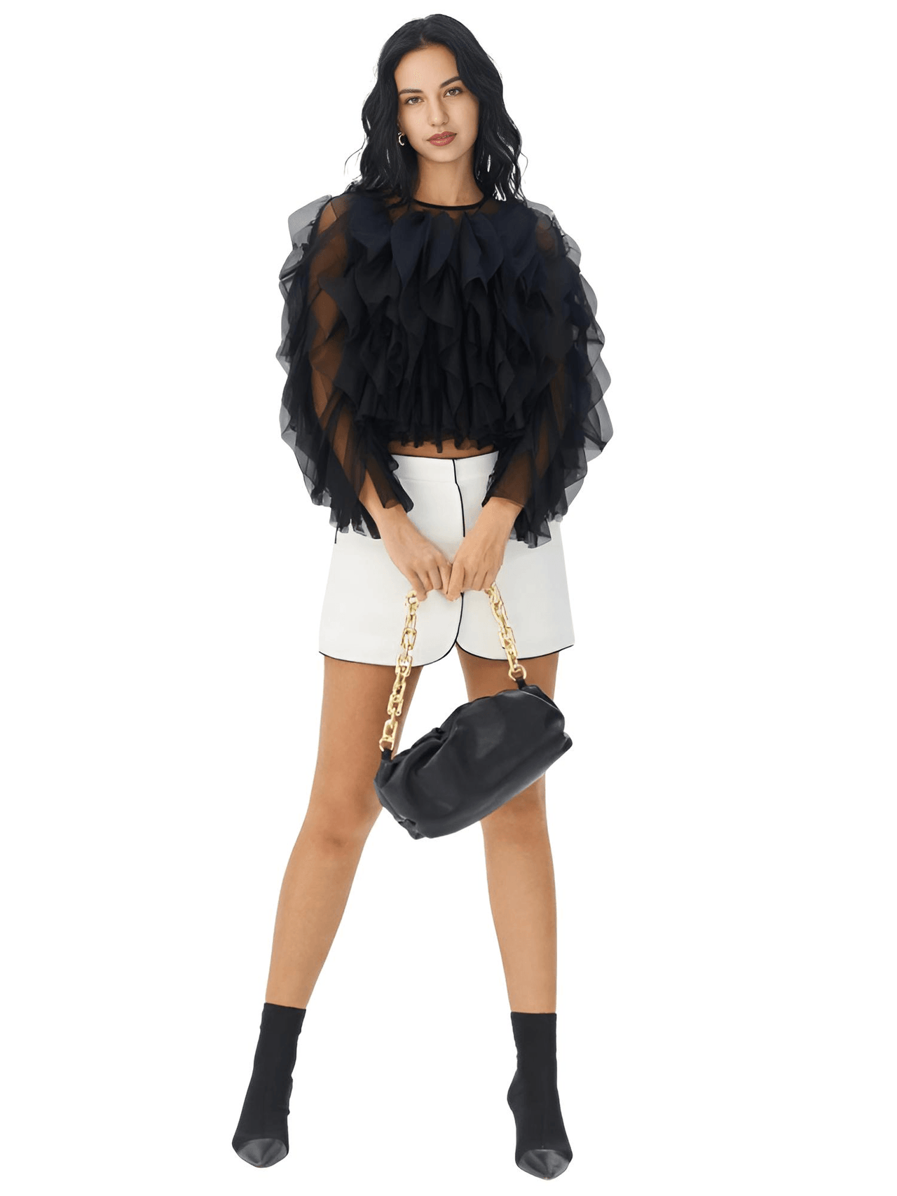 Women's Vintage Ruffle Shirt O Neck Lantern Long Sleeve Solid Elegant Blouse Female Fashion New Jellyfish Style, Blouses, Casual Shirts, Long Sleeves, S, M, L, XL, United States, Drestiny, USA, Canada, Australia, New Zealand, United Kingdom, UK, Black, Pink, Deep Pink, Light Blue, Apricot, Light Yellow, vintage ruffle blouse women's, retro ruffle shirt for women, women's frilly vintage shirt, retro ruffle top, black ruffle blouse, shopdrestiny.com