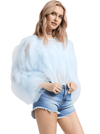 Thumbnail for Women's Vintage Ruffle Shirt O Neck Lantern Long Sleeve Solid Elegant Blouse Female Fashion New Jellyfish Style, Blouses, Casual Shirts, Long Sleeves, S, M, L, XL, United States, Drestiny, USA, Canada, Australia, New Zealand, United Kingdom, UK, Black, Pink, Deep Pink, Light Blue, Apricot, Light Yellow, vintage ruffle blouse women's, retro ruffle shirt for women, women's frilly vintage shirt, retro ruffle top, hot pink ruffle blouse, shopdrestiny.com