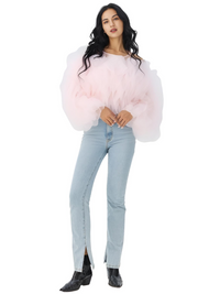 Thumbnail for Women's Vintage Ruffle Shirt O Neck Lantern Long Sleeve Solid Elegant Blouse Female Fashion New Jellyfish Style, Blouses, Casual Shirts, Long Sleeves, S, M, L, XL, United States, Drestiny, USA, Canada, Australia, New Zealand, United Kingdom, UK, Black, Pink, Deep Pink, Light Blue, Apricot, Light Yellow, vintage ruffle blouse women's, retro ruffle shirt for women, women's frilly vintage shirt, retro ruffle top, pink ruffle blouse, shopdrestiny.com