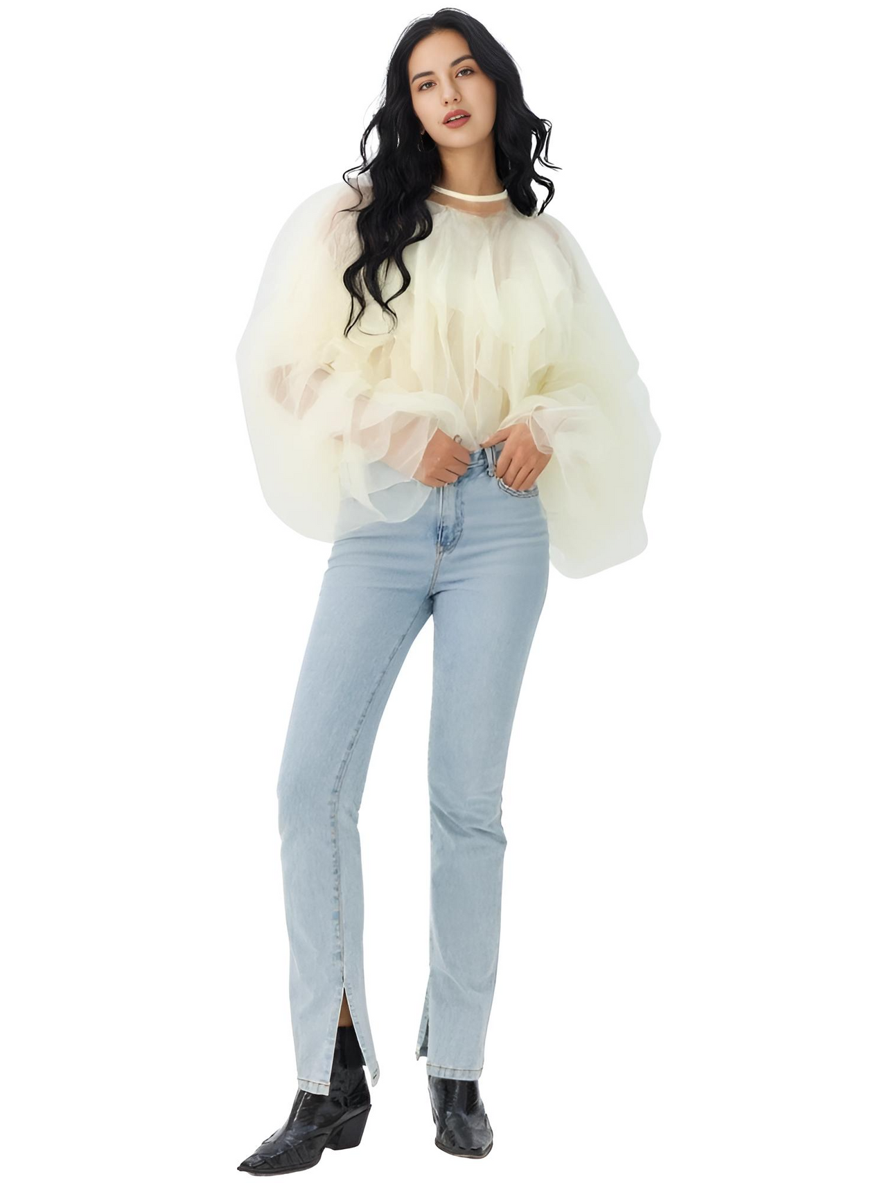 Women's Vintage Ruffle Shirt O Neck Lantern Long Sleeve Solid Elegant Blouse Female Fashion New Jellyfish Style, Blouses, Casual Shirts, Long Sleeves, S, M, L, XL, United States, Drestiny, USA, Canada, Australia, New Zealand, United Kingdom, UK, Black, Pink, Deep Pink, Light Blue, Apricot, Light Yellow, vintage ruffle blouse women's, retro ruffle shirt for women, women's frilly vintage shirt, retro ruffle top,apricot ruffle blouse, shopdrestiny.com