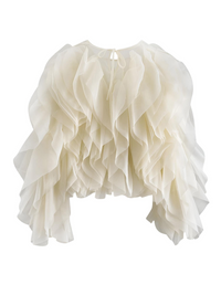 Thumbnail for Women's Vintage Ruffle Shirt O Neck Lantern Long Sleeve Solid Elegant Blouse Female Fashion New Jellyfish Style, Blouses, Casual Shirts, Long Sleeves, S, M, L, XL, United States, Drestiny, USA, Canada, Australia, New Zealand, United Kingdom, UK, Black, Pink, Deep Pink, Light Blue, Apricot, Light Yellow, vintage ruffle blouse women's, retro ruffle shirt for women, women's frilly vintage shirt, retro ruffle top, black ruffle blouse, shopdrestiny.com