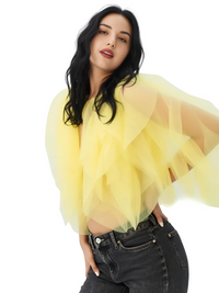 Thumbnail for Women's Vintage Ruffle Shirt O Neck Lantern Long Sleeve Solid Elegant Blouse Female Fashion New Jellyfish Style, Blouses, Casual Shirts, Long Sleeves, S, M, L, XL, United States, Drestiny, USA, Canada, Australia, New Zealand, United Kingdom, UK, Black, Pink, Deep Pink, Light Blue, Apricot, Light Yellow, vintage ruffle blouse women's, retro ruffle shirt for women, women's frilly vintage shirt, retro ruffle top, yellow ruffle blouse, shopdrestiny.com