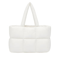 Thumbnail for White quilted tote bag on a white background
