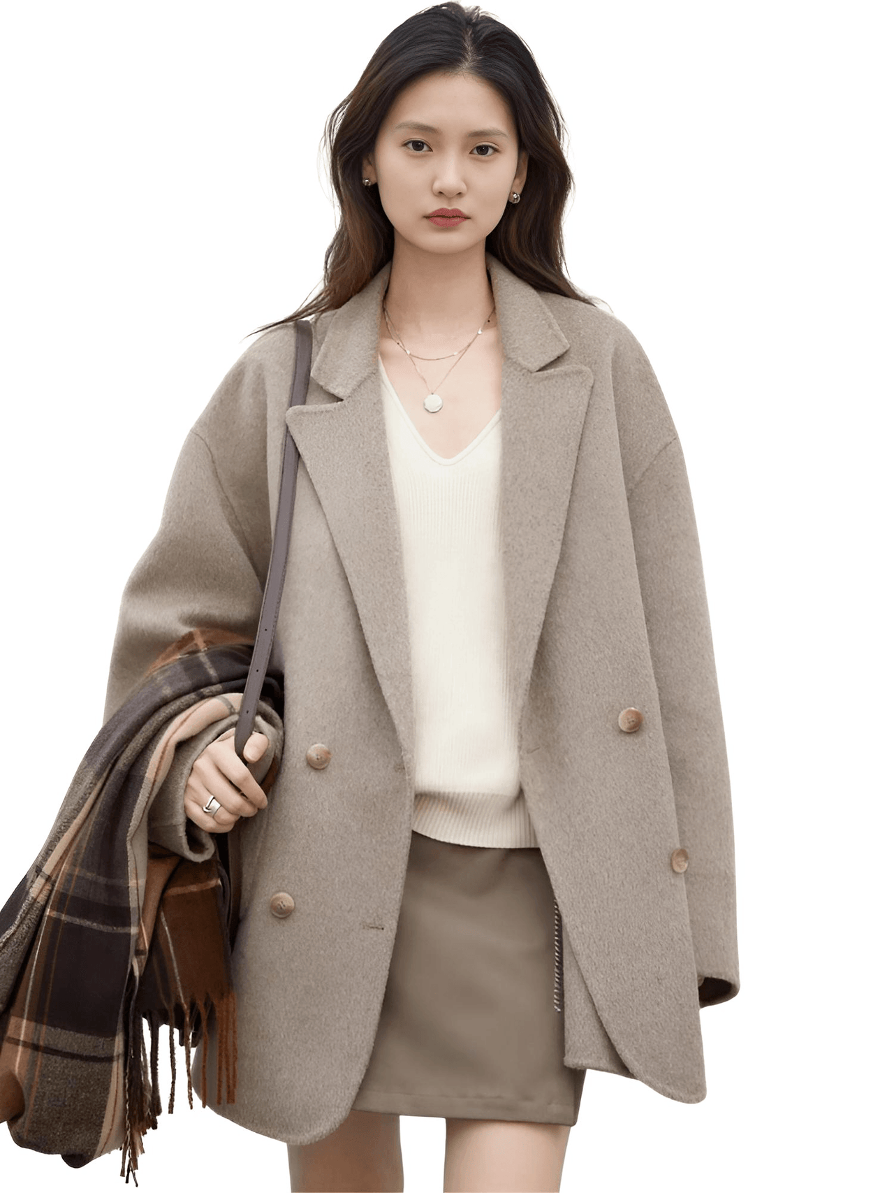 Women's Woolen Coats Loose Casual Double Breasted Retro Jacket Office Lady Outerwear -, Coats & Jackets , Drestiny , Australia, Brown, Canada, Coats, Dark Grey, Green, Grey, Jackets, L, Light Brown, M, New Zealand, S, United Kingdom, United States, XL, XXL , Drestiny , www.shopdrestiny.com