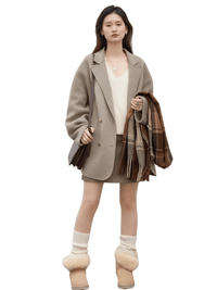 Thumbnail for Women's Woolen Coats Loose Casual Double Breasted Retro Jacket Office Lady Outerwear -, Coats & Jackets , Drestiny , Australia, Brown, Canada, Coats, Dark Grey, Green, Grey, Jackets, L, Light Brown, M, New Zealand, S, United Kingdom, United States, XL, XXL , Drestiny , www.shopdrestiny.com