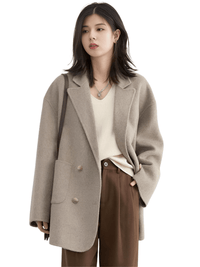 Thumbnail for Women's Woolen Coats Loose Casual Double Breasted Retro Jacket Office Lady Outerwear -, Coats & Jackets , Drestiny , Australia, Brown, Canada, Coats, Dark Grey, Green, Grey, Jackets, L, Light Brown, M, New Zealand, S, United Kingdom, United States, XL, XXL , Drestiny , www.shopdrestiny.com
