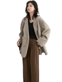 Thumbnail for Women's Woolen Coats Loose Casual Double Breasted Retro Jacket Office Lady Outerwear -, Coats & Jackets , Drestiny , Australia, Brown, Canada, Coats, Dark Grey, Green, Grey, Jackets, L, Light Brown, M, New Zealand, S, United Kingdom, United States, XL, XXL , Drestiny , www.shopdrestiny.com