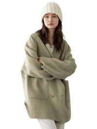 Thumbnail for Women's Woolen Coats Loose Casual Double Breasted Retro Jacket Office Lady Outerwear -, Coats & Jackets , Drestiny , Australia, Brown, Canada, Coats, Dark Grey, Green, Grey, Jackets, L, Light Brown, M, New Zealand, S, United Kingdom, United States, XL, XXL , Drestiny , www.shopdrestiny.com