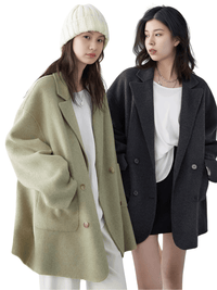 Thumbnail for Women's Woolen Coats Loose Casual Double Breasted Retro Jacket Office Lady Outerwear -, Coats & Jackets , Drestiny , Australia, Brown, Canada, Coats, Dark Grey, Green, Grey, Jackets, L, Light Brown, M, New Zealand, S, United Kingdom, United States, XL, XXL , Drestiny , www.shopdrestiny.com