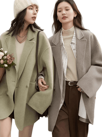 Thumbnail for Women's Woolen Coats Loose Casual Double Breasted Retro Jacket Office Lady Outerwear -, Coats & Jackets , Drestiny , Australia, Brown, Canada, Coats, Dark Grey, Green, Grey, Jackets, L, Light Brown, M, New Zealand, S, United Kingdom, United States, XL, XXL , Drestiny , www.shopdrestiny.com