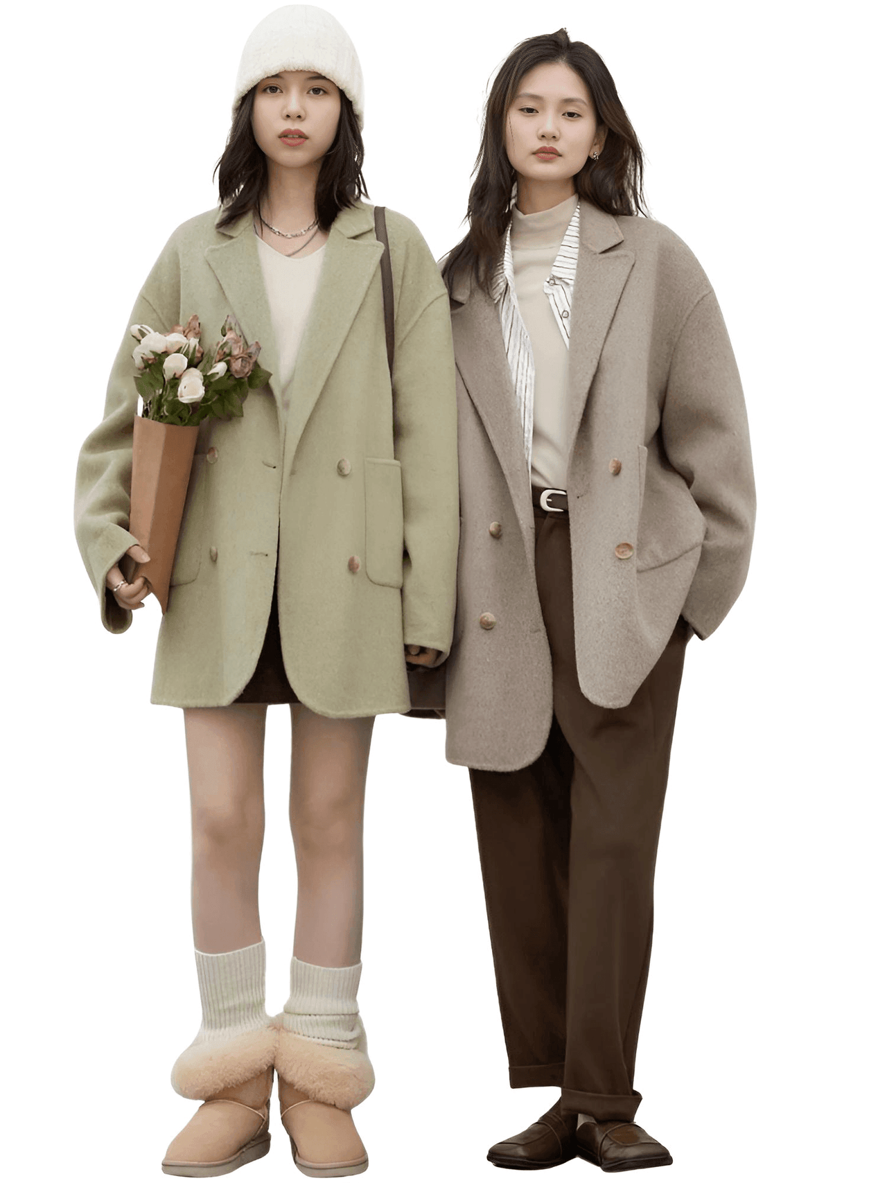 Women's Woolen Coats Loose Casual Double Breasted Retro Jacket Office Lady Outerwear -, Coats & Jackets , Drestiny , Australia, Brown, Canada, Coats, Dark Grey, Green, Grey, Jackets, L, Light Brown, M, New Zealand, S, United Kingdom, United States, XL, XXL , Drestiny , www.shopdrestiny.com