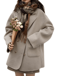 Thumbnail for Women's Woolen Coats Loose Casual Double Breasted Retro Jacket Office Lady Outerwear -, Coats & Jackets , Drestiny , Australia, Brown, Canada, Coats, Dark Grey, Green, Grey, Jackets, L, Light Brown, M, New Zealand, S, United Kingdom, United States, XL, XXL , Drestiny , www.shopdrestiny.com