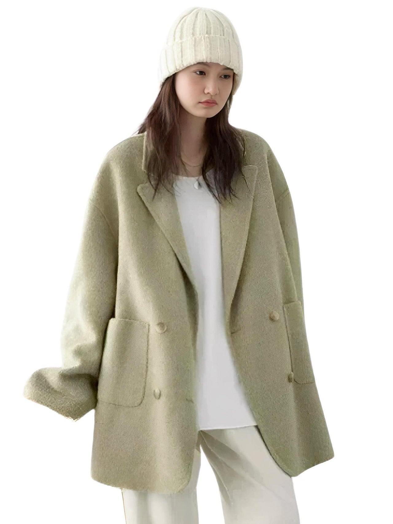 Women's Woolen Coats Loose Casual Double Breasted Retro Jacket Office Lady Outerwear -, Coats & Jackets , Drestiny , Australia, Brown, Canada, Coats, Dark Grey, Green, Grey, Jackets, L, Light Brown, M, New Zealand, S, United Kingdom, United States, XL, XXL , Drestiny , www.shopdrestiny.com