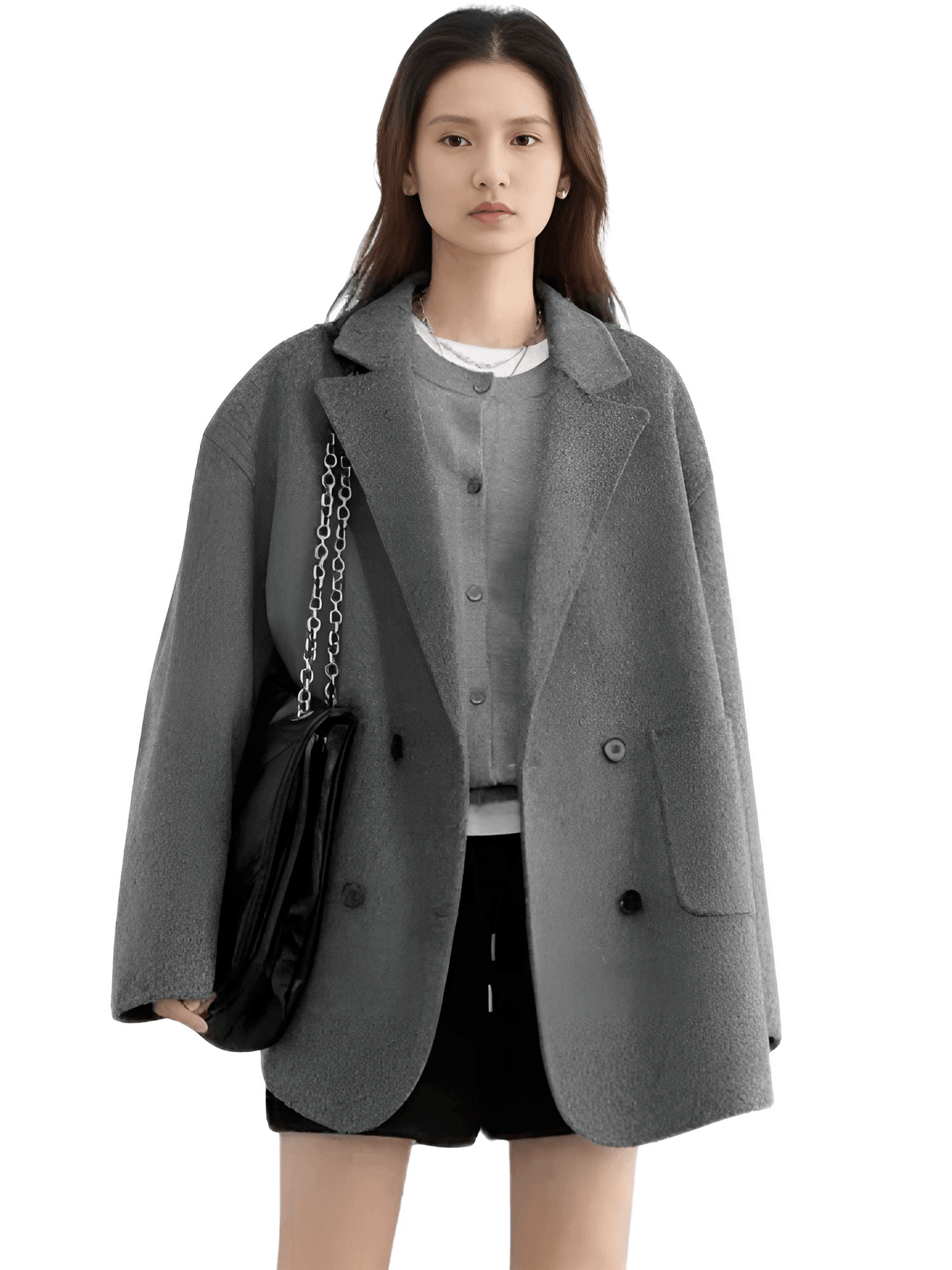 Women's Woolen Coats Loose Casual Double Breasted Retro Jacket Office Lady Outerwear -, Coats & Jackets , Drestiny , Australia, Brown, Canada, Coats, Dark Grey, Green, Grey, Jackets, L, Light Brown, M, New Zealand, S, United Kingdom, United States, XL, XXL , Drestiny , www.shopdrestiny.com
