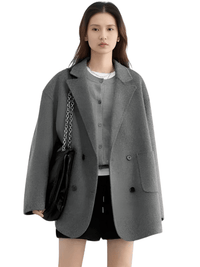 Thumbnail for Women's Woolen Coats Loose Casual Double Breasted Retro Jacket Office Lady Outerwear -, Coats & Jackets , Drestiny , Australia, Brown, Canada, Coats, Dark Grey, Green, Grey, Jackets, L, Light Brown, M, New Zealand, S, United Kingdom, United States, XL, XXL , Drestiny , www.shopdrestiny.com