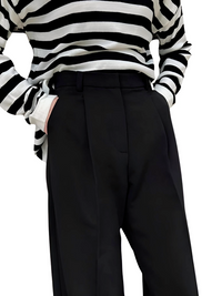 Thumbnail for Classic Formal Women's Straight Leg Pants Spring and Summer Versatile Casual Wear Loose Fit Office Wide Leg Pants, Drestiny, Grey, Apricot, Black, S, M, L, 4, 6, 8, 10, Casual Pants, Dress Pants, United States, USA, Canada, Australia, New Zealand, United Kingdom, UK, best women's straight leg pants, black women's straight leg pants, women's straight leg pants dressy, shopdrestiny.com