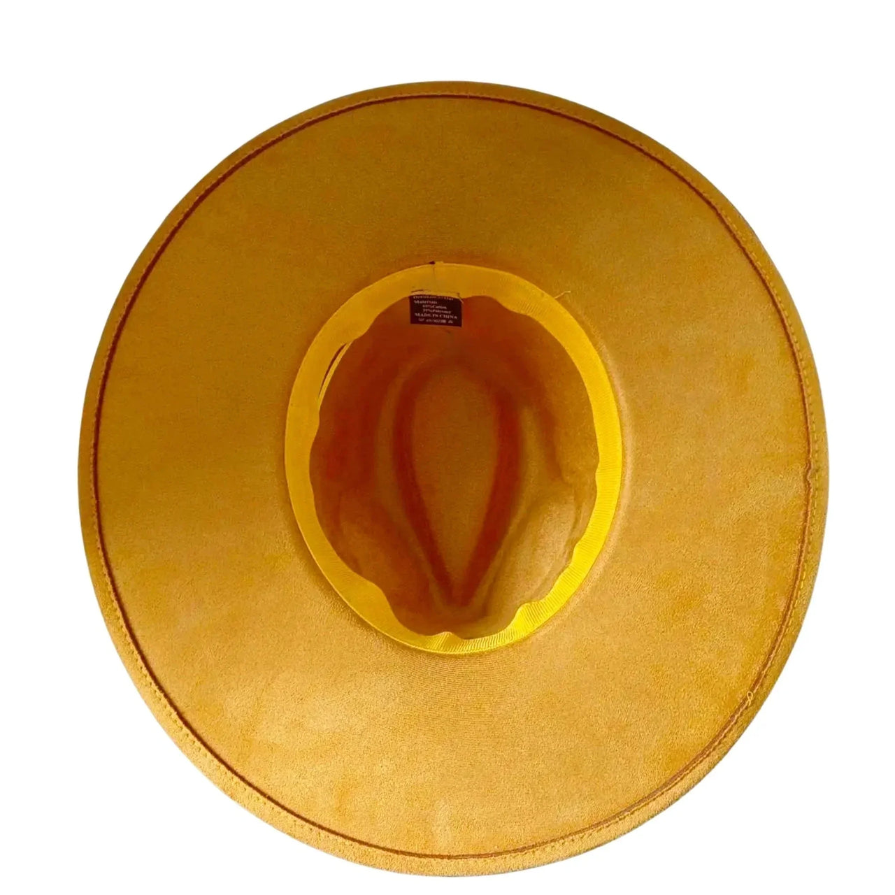 Yellow fedora on a white background
