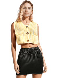 Thumbnail for Sleeveless Crop Sweater Vest Solid Loose Casual Sweater Vest Cable Knit Sweater Vest For Women -, Vests , Drestiny , Australia, Black, Brown, Canada, Cardigans, Dark Blue, Dark Brown, Green, L, Light Blue, M, Navy, New Zealand, Off White, Olive Green, Purple, Red, S, Sleeveless, Sweater Vests, Sweaters, United Kingdom, United States, Vests, White, Yellow , Drestiny , www.shopdrestiny.com