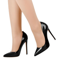 Thumbnail for Women's Patent Leather Slip On Heels -, High Heels , Drestiny , 10, 11, 12, 13, 14, 15, 5, 6, 7, 8, 9, 9.5, Australia, Black, Brown, Deep Pink, Heels, High Heels, Ivory, Leopard, Light Pink, Nude, Off White, Peach, Pumps, Red, Stilettos, United Kingdom, United States , Drestiny , www.shopdrestiny.com