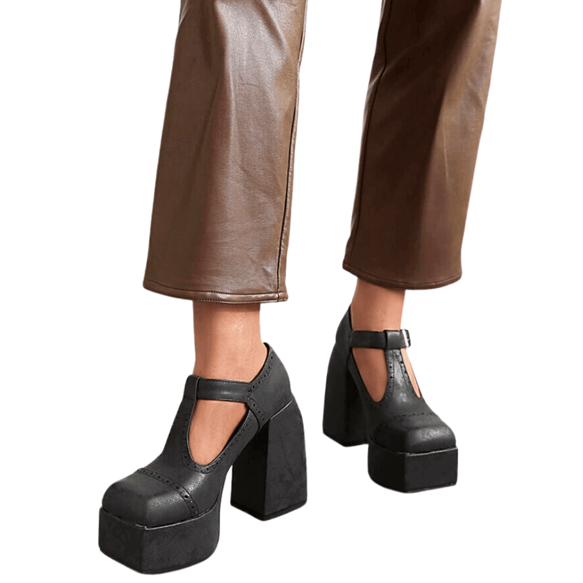 Retro High Heel Thick Platform Pumps For Women -, Shoes , Drestiny , Apricot, Australia, Black, Brown, Canada, Chocolate, Heels, Light Brown, New Zealand, Pumps, Sandals, United Kingdom, United States , Drestiny , www.shopdrestiny.com