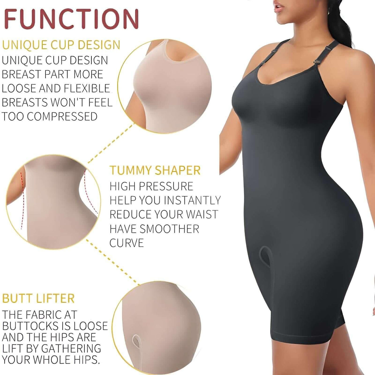 Bodysuit Shapewear Women Full Body Shaper -, Shapewear , Drestiny , Australia, Beige, Black, Canada, Gender_Women, L, M, New Zealand, S, Shapewear, United Kingdom, United States, XL , Drestiny , www.shopdrestiny.com