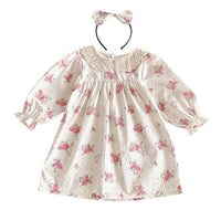 Thumbnail for Floral dress with matching headband on a white background