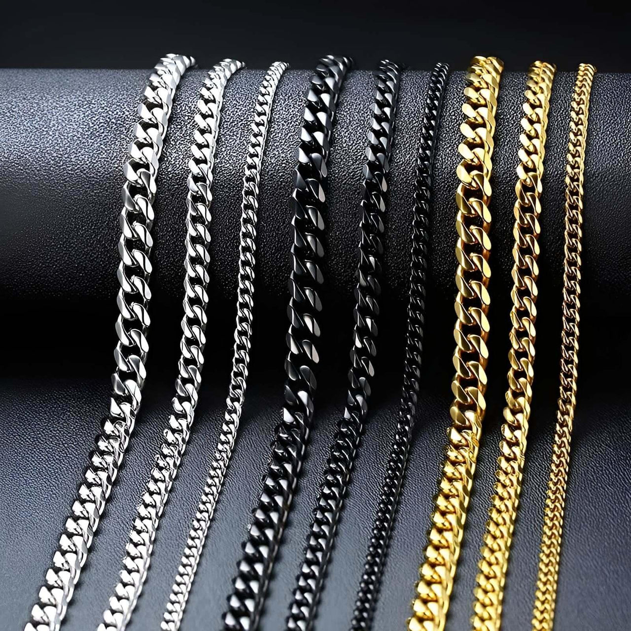 Men's Cuban Link Necklaces - 3 To 7 MM -, Necklace , Drestiny , Australia, Black, Canada, Gender_Men, Gold, Necklaces, New Zealand, Silver, United Kingdom, United States , Drestiny , www.shopdrestiny.com