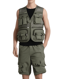 Thumbnail for Men's Multi-Pocket Gear Vest -, Hunting & Fishing Vests , Drestiny , 4XL, 5XL, Australia, Black, Canada, FR, Green, Khaki, L, Navy, New Zealand, United Kingdom, United States, Vests, XL, XXL, XXXL , Drestiny , www.shopdrestiny.com