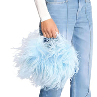 Thumbnail for Pearl Beaded Handle Ostrich Feather Handbag -, Handbags, Wallets & Cases , Drestiny , Australia, Black, Blue, Deep Pink, Green, Handbags, Light Blue, M, New Zealand, Orange, Purple, Purses, Red, United Kingdom, United States, Yellow , Drestiny , www.shopdrestiny.com