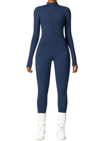 Women's One-Piece Yoga Jumpsuit Leggings Long Sleeved Warm High Elastic Gym Bodysuit, Drestiny, Yoga Jumpsuit Women, Women's Yoga Romper, One Piece Yoga Outfit, Seamless Yoga Jumpsuit, United States, Canada, Australia, New Zealand, United Kingdom, S, M, L, XL, Jumpsuits, Bodysuits, Dark Blue, Cream, Black, Green, Brown, Coffee, Purple, Blue, Apricot, Navy, Grey, Long Sleeves, shopdrestiny.com