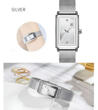 Thumbnail for Rectangle Quartz Ladies Watch With Diamond Accents -, Watches , Drestiny , Australia, Black, Canada, Gold, New Zealand, Silver, United Kingdom, United States, Watches, White, Yellow , Drestiny , www.shopdrestiny.com