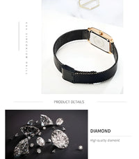 Thumbnail for Rectangle Quartz Ladies Watch With Diamond Accents -, Watches , Drestiny , Australia, Black, Canada, Gold, New Zealand, Silver, United Kingdom, United States, Watches, White, Yellow , Drestiny , www.shopdrestiny.com