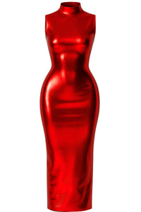 Thumbnail for Red metallic dress on a white background
