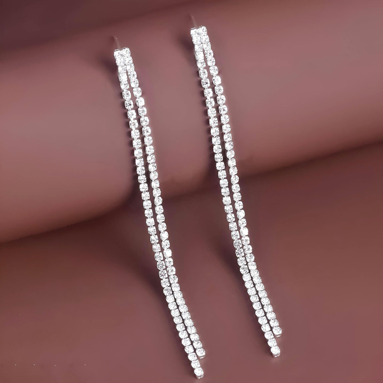 Rhinestone Crystal Tassel Long Earrings for Women -, Earrings , Drestiny , Australia, Canada, Earrings, Gender_Women, Gold, New Zealand, Silver, United Kingdom, United States , Drestiny , www.shopdrestiny.com