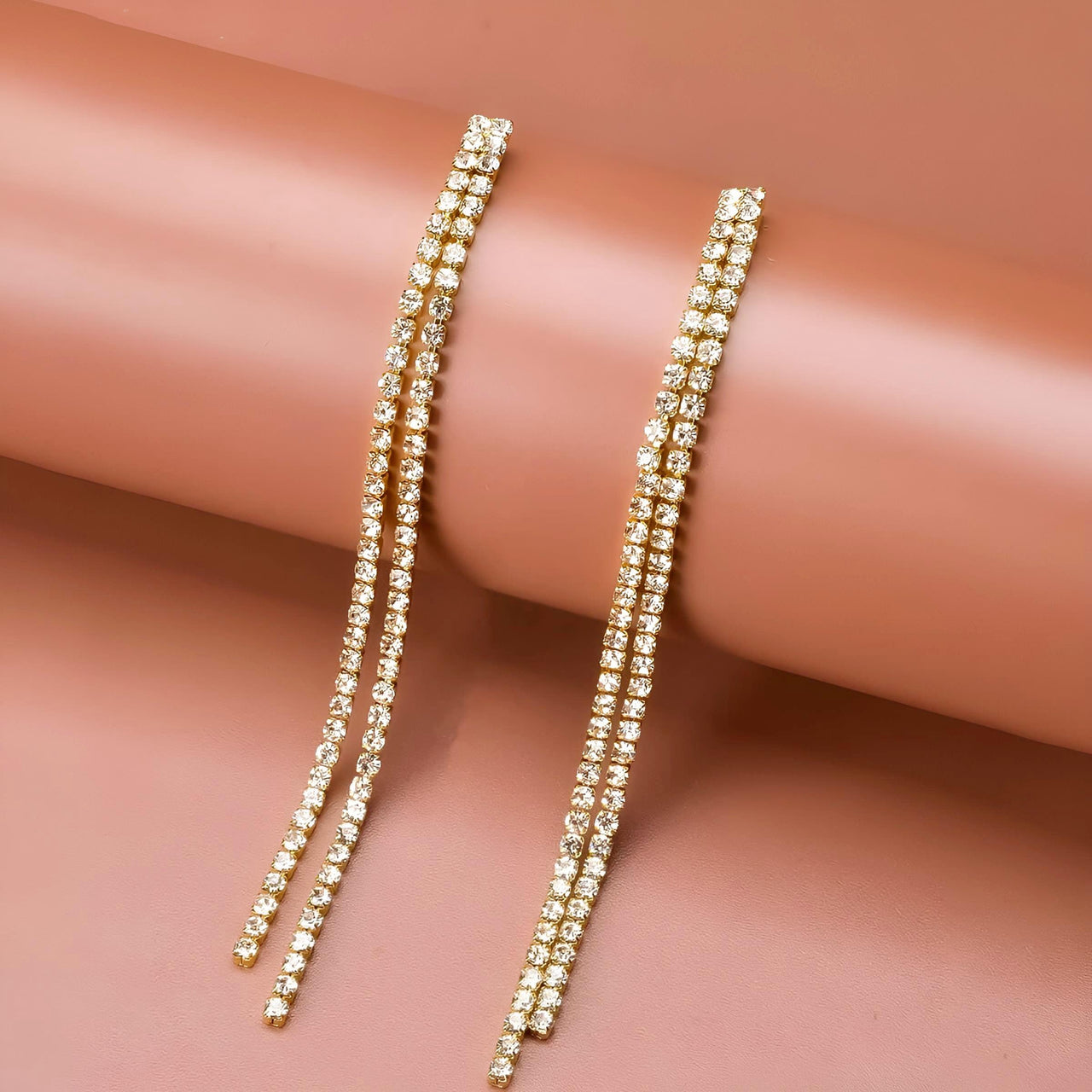 Rhinestone Crystal Tassel Long Earrings for Women -, Earrings , Drestiny , Australia, Canada, Earrings, Gender_Women, Gold, New Zealand, Silver, United Kingdom, United States , Drestiny , www.shopdrestiny.com