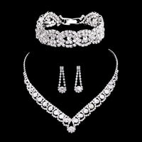 Thumbnail for Silver Rhinestone Crystal Bridal Jewelry Sets for Women - 20 Sets To Choose From! -, Jewelry Sets , Drestiny , Australia, Bracelets, Canada, Earrings, Jewelry Sets, Necklaces, New Zealand, Sets, Silver, United Kingdom, United States, White , Drestiny , www.shopdrestiny.com
