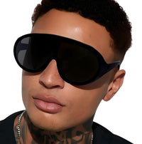 Thumbnail for Oversized Shield Sunglasses Fashion One Piece Sun Glasses Big Frame Shades, Sunglasses, Gender_Women, Gender_Men, United States, USA, Canada, Australia, New Zealand, United Kingdom, UK, Black, White, Blue, Transparent, Grey, Pink, Silver, Brown, large shield sunglasses women, futuristic shield sunglasses, rimless shield sunglasses, wrap around sunglasses oversized, y2k shield sunglasses, big shield sunglasses, statement shield sunglasses, shopdrestiny.com