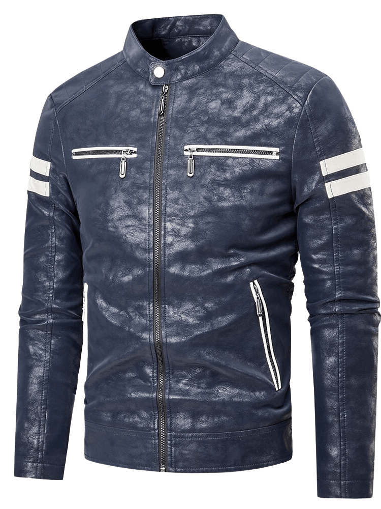 Vintage Leather Moto Jacket -, Leather Jackets , Drestiny , 4XL, Australia, Black, Blue, Brown, Chocolate, Jackets, L, M, New Zealand, S, United Kingdom, United States, XL, XXL, XXXL , Drestiny , www.shopdrestiny.com