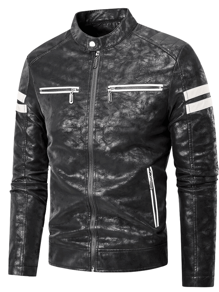 Vintage Leather Moto Jacket -, Leather Jackets , Drestiny , 4XL, Australia, Black, Blue, Brown, Chocolate, Jackets, L, M, New Zealand, S, United Kingdom, United States, XL, XXL, XXXL , Drestiny , www.shopdrestiny.com