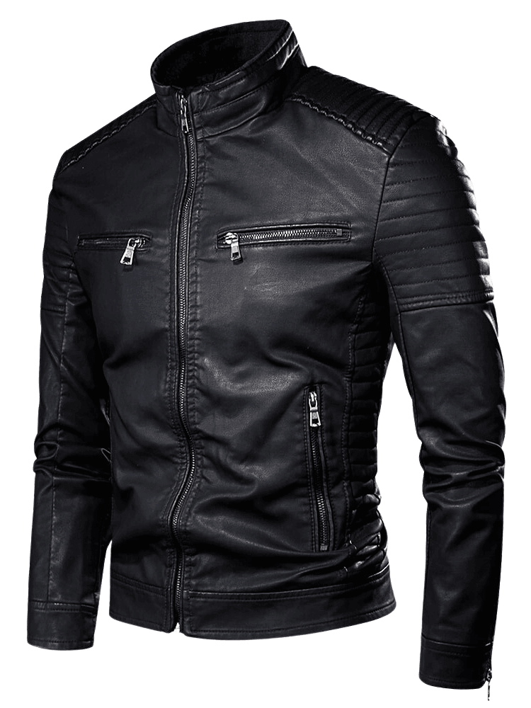 Vintage Leather Moto Jacket -, Leather Jackets , Drestiny , 4XL, Australia, Black, Blue, Brown, Chocolate, Jackets, L, M, New Zealand, S, United Kingdom, United States, XL, XXL, XXXL , Drestiny , www.shopdrestiny.com