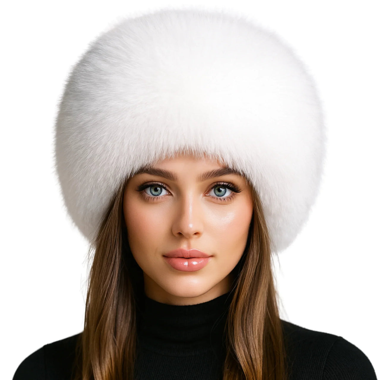 Women's Fox Fur Hat Women's Cap Thick Fur Cap Winter Warm Hat Female Fashion For Women Hat With Earmuffs Hat