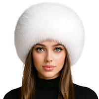 Thumbnail for Women's Fox Fur Hat Women's Cap Thick Fur Cap Winter Warm Hat Female Fashion For Women Hat With Earmuffs Hat